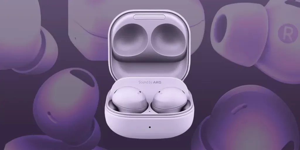Galaxy Buds 2 Pro in Pink - Experience wireless audio excellence with the stylish and sleek Galaxy Buds 2 Pro. These pink earbuds offer crystal-clear sound, advanced noise cancellation, and seamless connectivity. Shop now at buytronics.ae for a truly immersive listening experience.