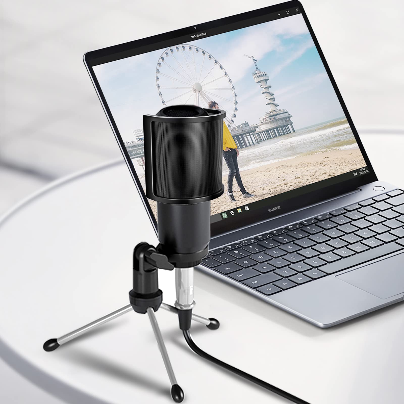 Pop Filter PEMOTech [Upgraded Three Layers] Metal Mesh & Foam & Etamine ...