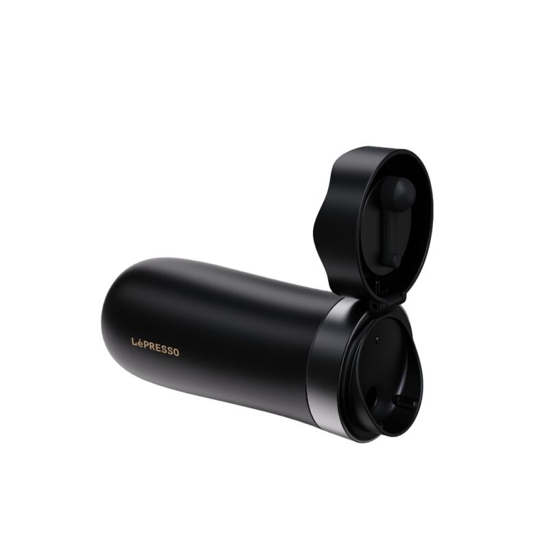LePresso Insulated Mug with French Press - Black - Image 4