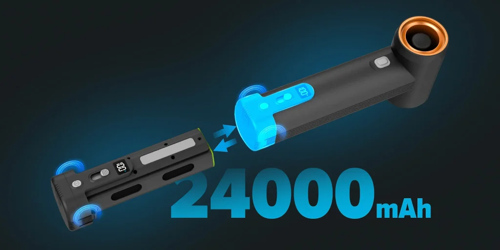 KiCA Jet Fan MAX Car Dryer Air Blower - 31oz Thrust & 205MPH Wind Speed, 54W Fast Charging, 6 x 4000mAh