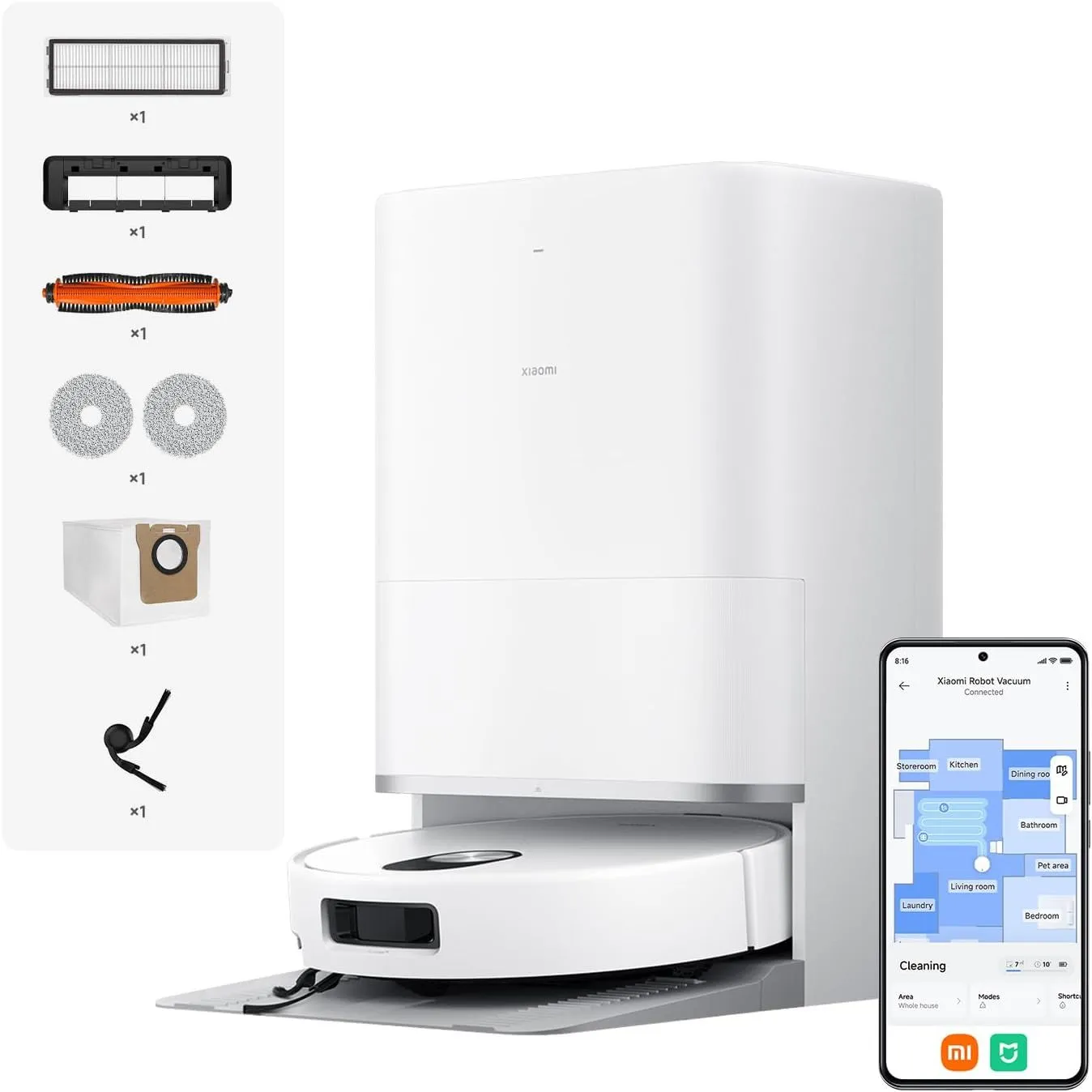 Xiaomi Robot Vacuum 5 Pro – Reactive AI Camera Obstacle Avoidance (3) Xiaomi Robot Vacuum 5 Pro – Reactive AI Camera Obstacle Avoidance - Image 1